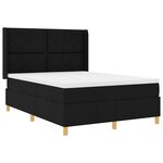 vidaXL Lit à Ressorts avec matelas Noir 140 x 190 cm tissu