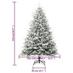 vidaXL Sapin de Noël artificiel à flocons de neige Vert 210 cm PVC/PE