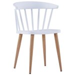 Vidaxl chaises de salle à manger 4 pièces blanc plastique et acier