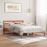 vidaXL Cadre de lit sans matelas cire marron 140x200cm bois pin massif