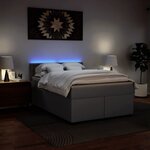 vidaXL Sommier à lattes de lit avec matelas Gris 140x200 cm Similicuir