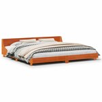 vidaXL Cadre de lit sans matelas cire marron 200x200cm bois pin massif
