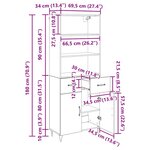 vidaXL Haut Armoire 2 Pièces Chêne artisanal Bois d'ingénierie