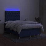 vidaXL Sommier à lattes de lit matelas et LED bleu 120x190 cm tissu