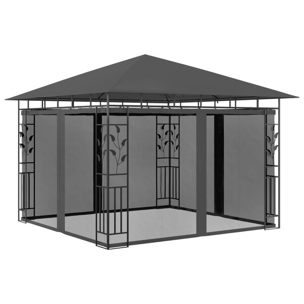 vidaXL Belvédère avec moustiquaire 3x3x2 73 m Anthracite 180 g/m²
