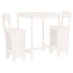 vidaXL Ensemble de bar de jardin 3 Pièces blanc bois de pin massif