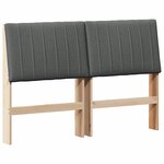 vidaXL Tête de lit capitonnée Gris foncé 135 cm Pin massif