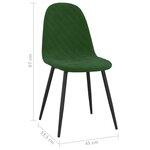 vidaXL Chaises à manger lot de 2 Vert foncé Velours