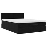 VidaXL Cadre de lit ottoman avec matelas noir 140x200 cm velours