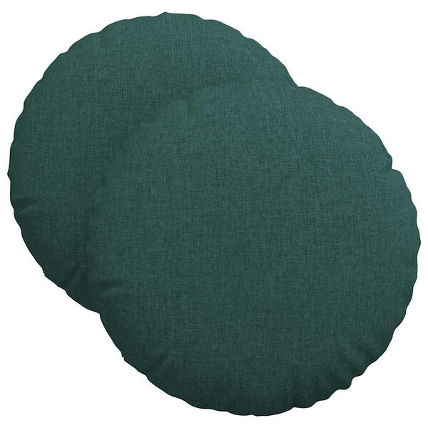 vidaXL Coussins de siège 2 Pièces Vert foncé Ø40 x 13 cm tissu