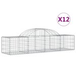 vidaXL Paniers à gabions arqués 12 Pièces 200x50x40/60 cm fer galvanisé