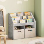 vidaXL Bibliothèque pour enfants Gris béton 72 5 x 29 5 x 69 cm