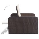 vidaXL Salon de jardin 2 Pièces avec coussins Résine tressée Marron