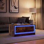vidaXL Table basse avec lumières LED chêne fumé ois d'ingénierie