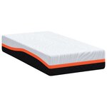 vidaXL Matelas Blanc et Gris 80 x 160 cm Mousse à Mémoire