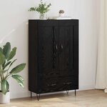 vidaXL Haut Armoire Chêne noir 69 5 x 31 x 115 cm Bois d'ingénierie