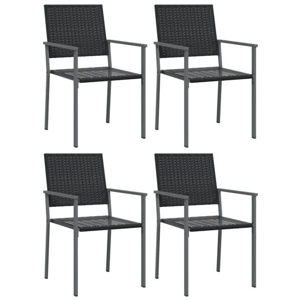 vidaXL Chaises de jardin lot de 4 noir 54x62 5x89 cm résine tressée