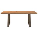 vidaXL Table à manger marron clair bois de chêne massif rectangulaire
