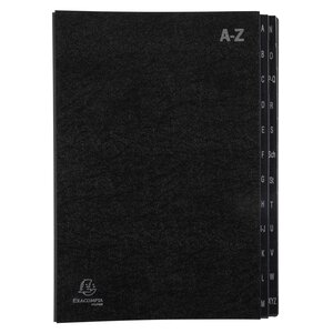 Trieur Rigide Economique Ordonator 24 Compartiments Alphabétiques- 24x34cm - Noir - X 8 - Exacompta