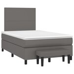 vidaXL Sommier à lattes de lit avec matelas Gris 120x200 cm Similicuir