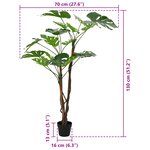 vidaXL Plante Monstera Artificielle Vert 70 x 16 x 130 cm