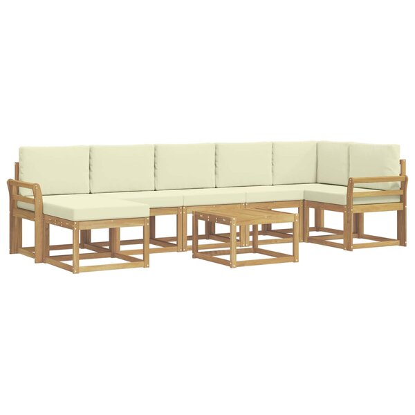 vidaXL Ensemble de canapés d'extérieur 8 pc Blanc et crème Polyester