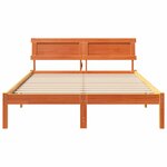 vidaXL Cadre de lit avec tête de lit LED  marron ciré  120 x 190 cm  en bois de pin massif