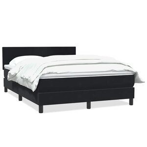 vidaXL Sommier à lattes de lit avec matelas noir 160x210 cm velours