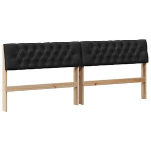 vidaXL Tête de lit capitonnée Noir 200 cm Pin massif