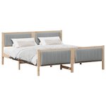 vidaXL Cadre de lit avec tête de lit Marron et gris clair 180 x 200 cm