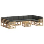 vidaXL Ensemble de canapés d'extérieur 11 Pièces Blanc et anthracite