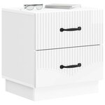vidaXL Cabinet de chevet Blanc brillant 43 x 34 5 x 44 5 cm
