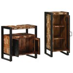 vidaXL Ensemble de mobilier de salle de bain avec étagère avec stockage avec porte 2 Pièces