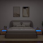vidaXL Tables de chevet 2 Pièces avec LED chêne artisanal 60x35x40 cm