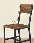 Chaise de salle à manger lot de 2 sièges cadre en acier style industriel salon cuisine marron rustique et noir 12_0004935