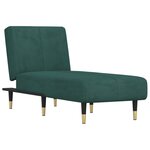 vidaXL Chaise longue vert foncé velours