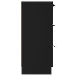 vidaXL Buffet noir 60x30x70 cm bois d'ingénierie