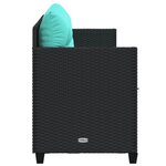 vidaXL Chaise longue avec coussins noir résine tressée
