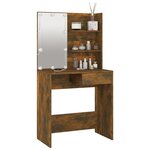 vidaXL Coiffeuse avec LED Chêne marron 74 5x40x141 cm