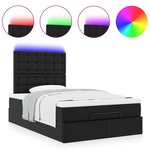 vidaXL Cadre de lit ottoman avec matelas noir 120x190 cm similicuir