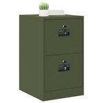 vidaXL Cabinet de Dossier avec tiroir Vert olive 44 x 50 x 106.5 cm