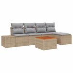 vidaXL Ensemble de canapé de jardin 6 Pièces Beige et Gris clair