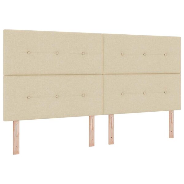 vidaXL Tête de lit LED avec bandes LED Crème 200 cm tissu