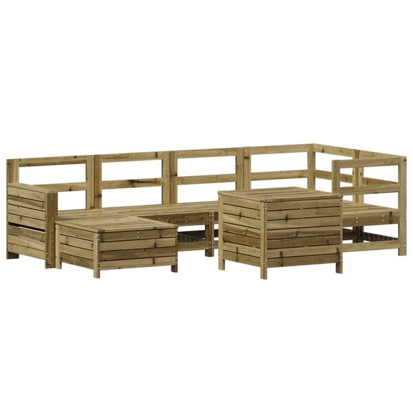 vidaXL Salon de jardin 7 Pièces bois de pin imprégné