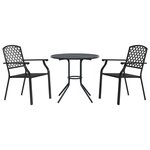 vidaXL Ensemble de chaises de jardin empilables 3 Pièces anthracite