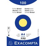 Paquet 100 Fiches Sous Film - Bristol Uni Non Perforé 210x297mm - Jaune - X 10 - Exacompta