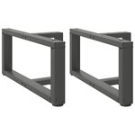 vidaXL Pieds de table basse en T  2 pièces  anthracite  60 x 25 x (30-31) cm  acier