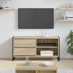 vidaXL Meuble TV Sonoma 100 x 36 x 49 5 cm Bois d'ingénierie
