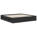 vidaXL Cadre de lit avec tête de lit Noir 200 x 200 cm Pin massif