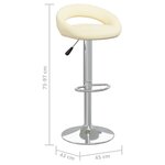 vidaXL Tabourets de bar lot de 2 crème similicuir